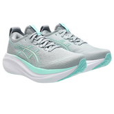 Women's - ASICS Gel Nimbus 27 - Piedmont Grey/Illuminate Mint